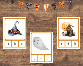 Halloween Beginning Sound Clip Cards: Phonics Activity (PDF Downloadable File)