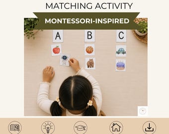 Beginning Sounds Matching Activity | Letter Sounds Phonics Cards | Preschool Kindergarten Printable (PDF)
