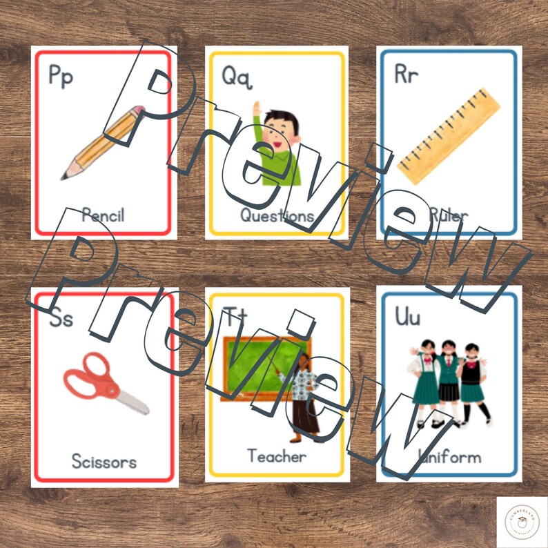 Scissors Flash Cards Back to School Alphabet Flashcards: ABC Printable for Preschool (PDF ...