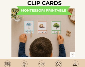 Spring Beginning Sounds Clip Cards | Letter Sounds Phonics Activity | Preschool Kindergarten Printable (PDF)