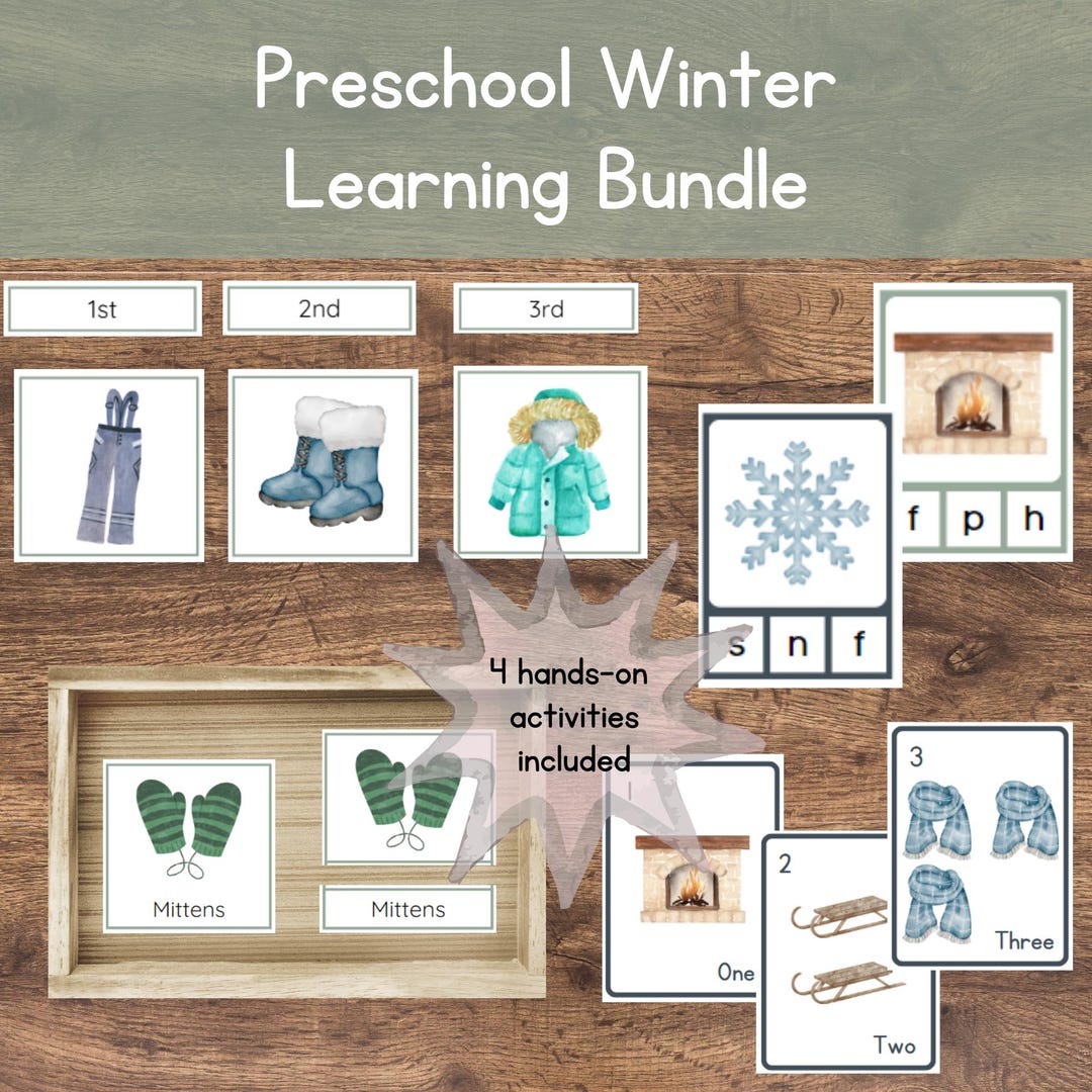 Preschool Winter Learning Bundle | Literacy & Math Activities (PDF) - Etsy
