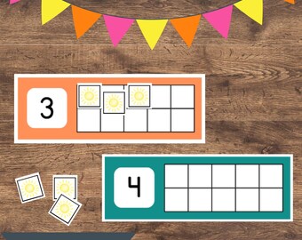 Summer Ten Frames : activité mathématique à imprimer (téléchargement numérique)