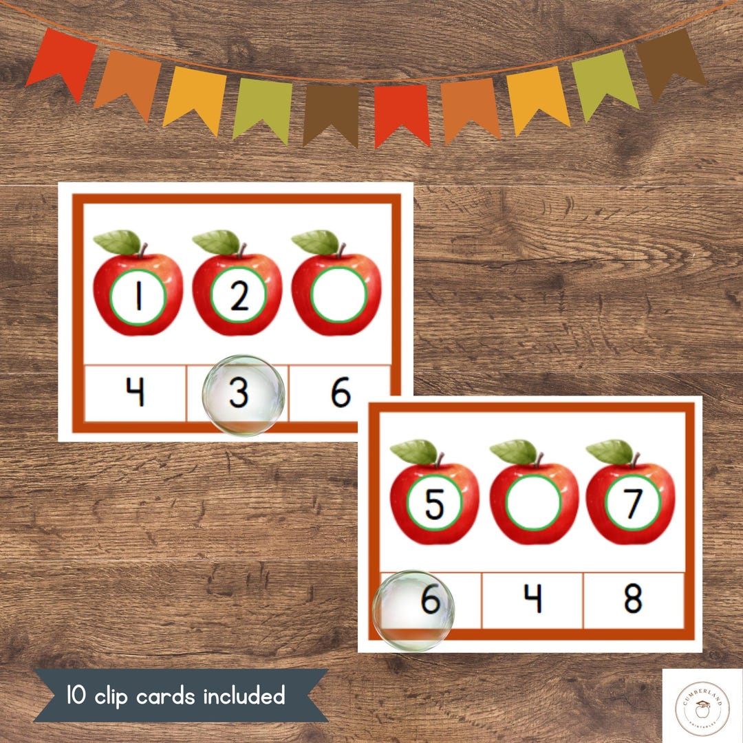 Autumn Missing Number Clip Cards | Fall Math Activity | Number ...