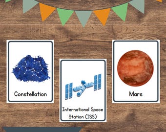 Space & Astronomy Flashcards | Planet Names | Solar System | STEM Learning | Homeschool and Classroom Science Cards