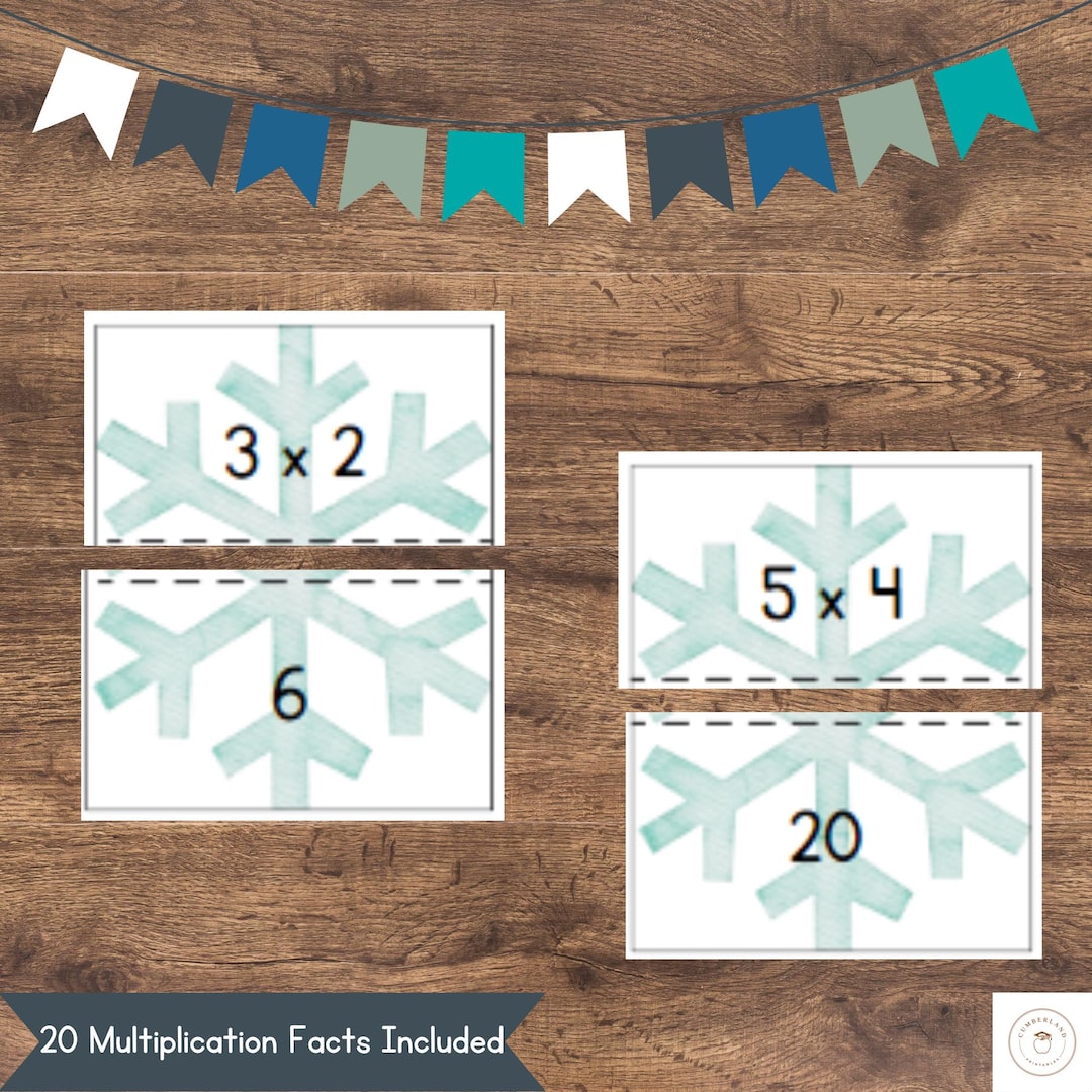 Snowflake Multiplication Match Multiplication Facts, Winter Math, Hands ...