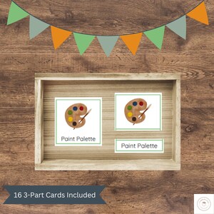 Art Supplies 3-Part Cards - Montessori Nomenclature Cards | Art Vocabulary and Visual Arts | Arts & Crafts Learning for Kids and Classrooms