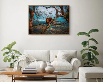 Impresión digital de arte mural, escena de familia de monos en la naturaleza, decoración acogedora para el hogar, regalo único para amantes de los animales.