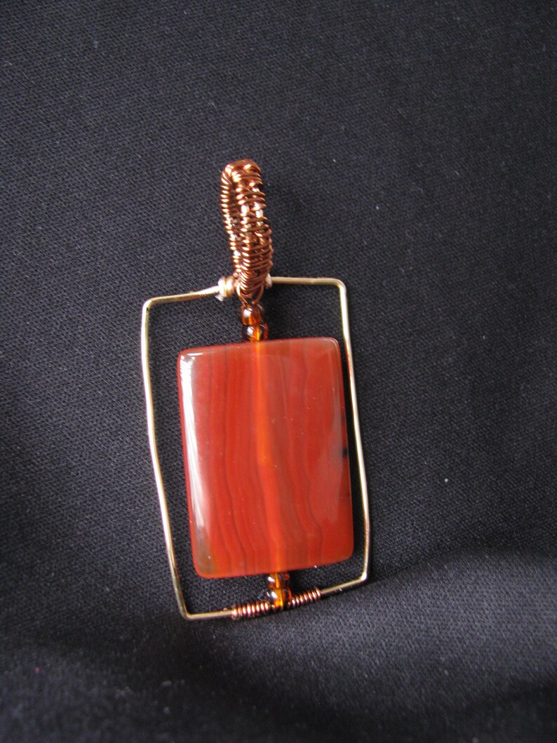 Pendant ONLY Wire wrapped Carnelian Bead Ready to hang from your favorite chain Necklace casual Fashion Jewelry For women