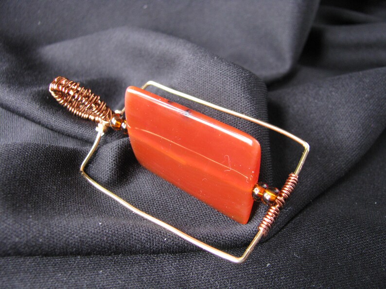 Pendant ONLY Wire wrapped Carnelian Bead Ready to hang from your favorite chain Necklace casual Fashion Jewelry For women