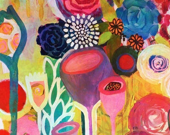 Impressão artística de flores de Haleluia, impressão arquivística, impressão artística, impressão artística de jardim, pintura artística de árvores, impressão artística de flores