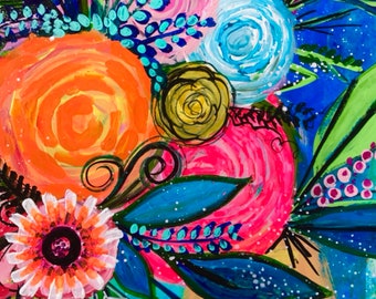 Impressão artística de flores Floraison, impressão arquivística, impressão artística, impressão artística de jardim, pintura artística de árvores, impressão artística de flores