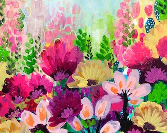 Impressão artística de flores de Jazmin em papel artístico brilhante