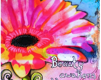 Impressão artística de flores de beleza, impressão arquivística, impressão artística de jardim, pintura de flores, impressão artística