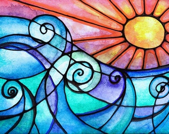 Surfs Up pôr do sol ondas praia oceano nascer do sol surf impressão