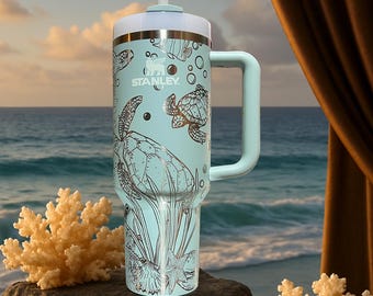 Engraved Whale Shark Stanley Tumbler: 40 Oz Ocean Adventure