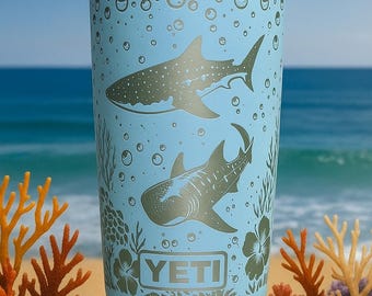 YETI Becher, Walhai 20 Unze, Walhai Tasse, Geschenk für sie, Haifisch-Liebhaber-Geschenk