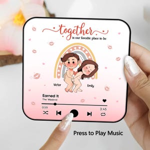 Personalized Music Fridge Magnet Couple, Gift For Husband Wife Boyfriend Girlfriend, Music Refrigerator Magnet, Funny Decor Gift For Wife