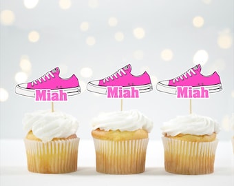 Custom Sneaker Cupcake Toppers: Sneakerhead Birthday Party Decorations