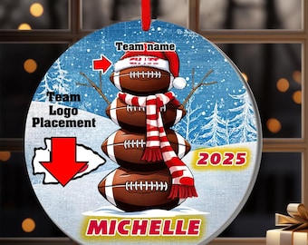 Personalized Kansas City Football Christmas Ornament: Team Stocking Stuffer