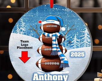 Personalized Detroit Football Christmas Ornament: Team Stocking Stuffer