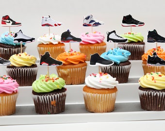 Sneakerhead Cupcake Toppers: Basketball Birthday Party Decorations