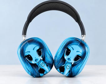 Blue Cute karol Headphone Covers, karol Doll Headphone case for airpod max, sentir tanto gift, karol gift airpod case, g karol sentir tanto