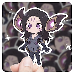 League of Legends Kaisa Chibi 3&quot; Vinyl Sticker, lol Sticker, League of Legends Kaisa lol Stickers