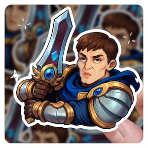 League of Legends Garen Handsome 3 &quot;Vinyl Aufkleber, Lol Aufkleber, Arcane League of Legends Garen lol Aufkleber