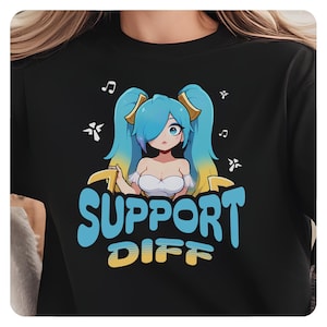 Support Diff League of Legends Sona T-Shirt | LoL Gaming Tee, Gamer Shirt, Video Game Apparel, Funny Gaming Gift, Sup Lover Shirt
