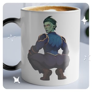 Steb Arcane Mug (Magic Mug) Cheeky - Heat Sensitive Color Morphing - Black Mug Reveals Design with Hot Drink Cheeky