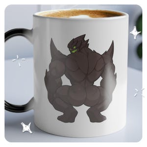 Malphite League of Legends Mug (Magic Mug) Cheeky - Heat Sensitive Color Morphing - Black Mug Reveals Design with Hot Drink Cheeky