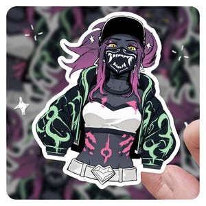 KDA Akali League of Legends Sticker Akali 3&quot; Vinyl Sticker, lol-gift, fanart, league of legends league oflegends