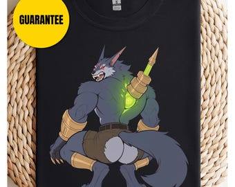 Cheeky Warwick League of Legends T-Shirt Black and White Graphic Tee Color Splash Unisex Softstyle Shirt  Gamer Tee