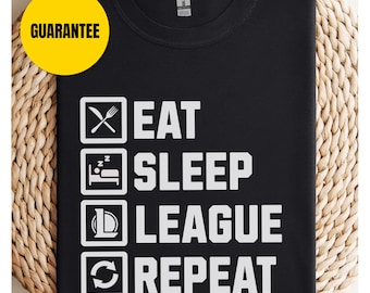 League of Legends-shirt, Eat Sleep League Repeat, League of Legends-T-shirt