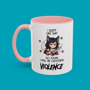 Ahri Mug Voilence 11oz Fun Gift for LoL Gamers, Custom Message, LoL Girlfriend Gift, Gamer, Personalized Gaming Mug image 5