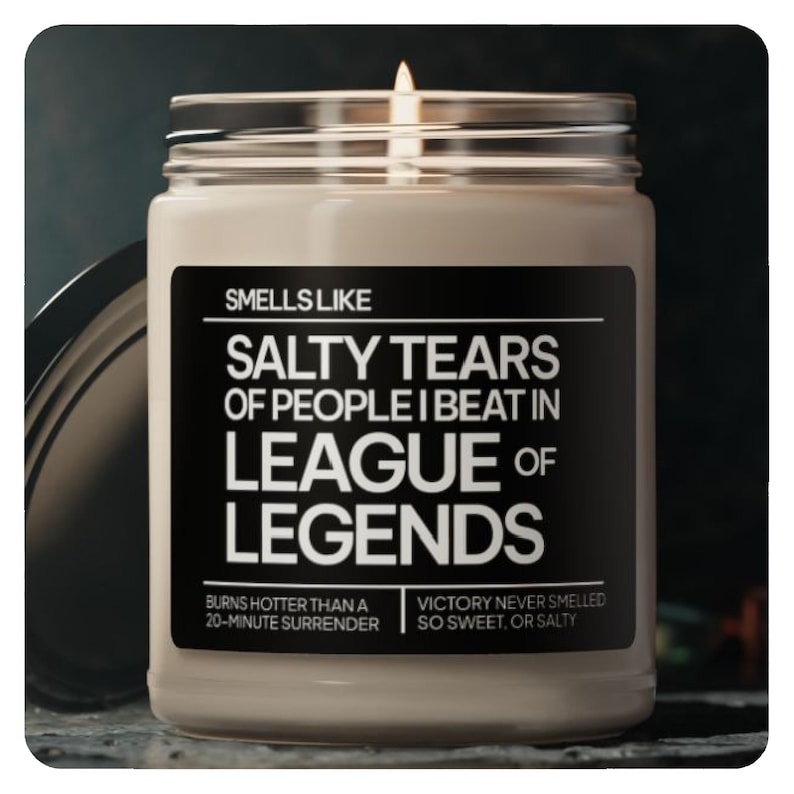 League of Legends, funny gamer gift, video game decor, soy candle, Christmas gift, 9oz candle, gaming candle, gamer boyfriend, esports decor, gift for gamers, gaming setup, gamer gift, LoL candle