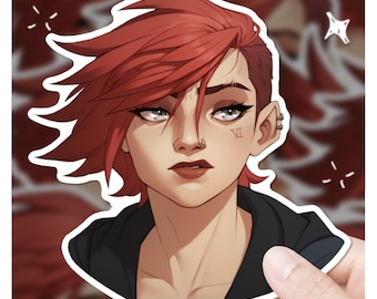VI Arcane Sticker  3" Vinyl Sticker, lol-gift, lol fanart,  VI League of Legends Sticker league oflegends gift