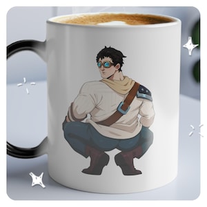 Claggor Arcane Mug (Magic Mug) Frech - Wärmeempfindliche Farbmorphung - Schwarze Tasse zeigt Design mit Heißgetränk Frech