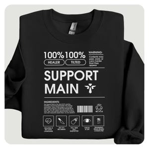 League of Legends Sweatshirt, Support Main Unisex Crewneck, LoL Gamer Gift, Main Gaming Apparel