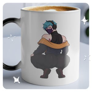 Aphelios Heartsteel-mugg (magisk mugg) Cheeky - Värmekänslig färgförvandling - Svart mugg avslöjar design med varm dryck