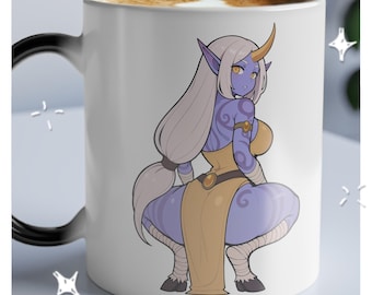 League of Legends Soraka Mug (Magic Mug) Cheeky - Heat Sensitive Color Morphing - Black Mug Reveals Design with Hot Drink Cheeky