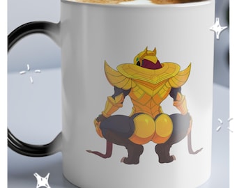 Azir Mug (Magic Mug) Cheeky - Heat Sensitive Color Morphing - Black Mug Reveals Design with Hot Drink Cheeky
