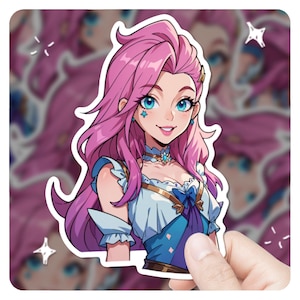 Seraphine League of Legends Sticker, 3&quot; Vinyl Sticker, lol-gift, lol fanart, stickers Legend League of Legends gift