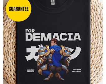 Koszulka League of Legends Garen, prezent dla gracza LoL, koszulka Softstyle, koszulka dla fanów gier wideo w stylu japońskim, unisex Top Laner