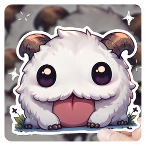 League of Legends Poro Sticker 3&quot; Vinyl Sticker, lol-gift, fanart, league of legends league oflegends