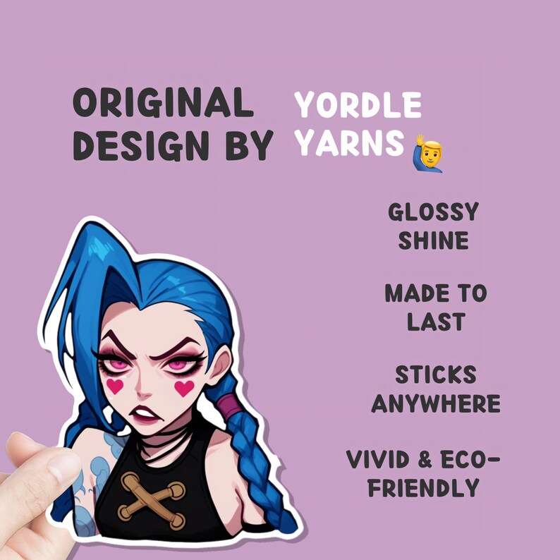 Jinx Decal Code Arcane Jinx Emote Sticker League of Legends Sticker Jinx 3