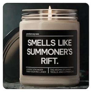 Summoners Rift Candle Funny LoL Gift, League of Legends Scented Soy Candle, Hand-poured, 9oz, Vegan, Clean, America