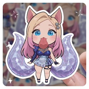 League of Legends Ahri mlem 3&quot; Vinyl Sticker, lol Sticker, Arcane League of Legends lol Stickers