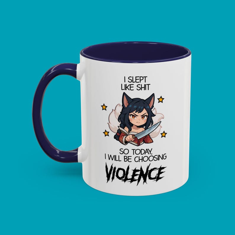 Ahri Mug Voilence 11oz Fun Gift for LoL Gamers, Custom Message, LoL Girlfriend Gift, Gamer, Personalized Gaming Mug image 4