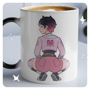 Valorant Clove Mug (Magic Mug) Cheeky - Heat Sensitive Color Morphing - Black Mug Reveals Design with Hot Drink Cheeky